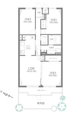 ライオンズマンション小田急相模原第3 106