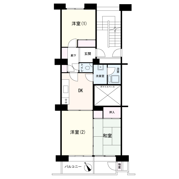 東京都の中古マンション: ⻄船橋ハイム2号棟